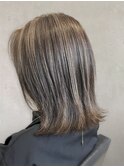 20代30代40代ベージュハイライトカラー大人ミディアム透明感小顔