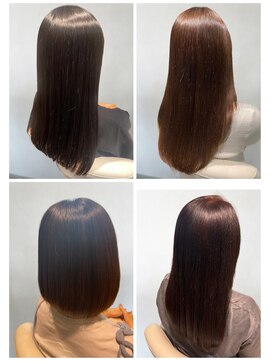 美容室フルール 30代40代髪質改善ココアブラウン艶感ストレート透明感赤み消し