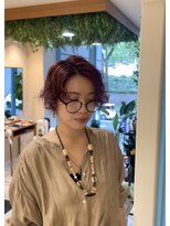 シアン 栄店(CYAN.)&nbsp;ショートウルフ×赤カラー×パーマ