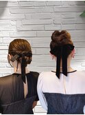アップヘア&シニヨン&ベロアリボン♪♪