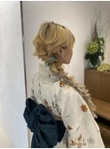 【花鈴】サイドあみ下ろし/ワインレッド/チェリーレッド