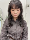 レイヤーパーマ/顔まわりカット/20代/福岡