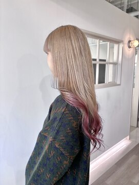 シェーン 仙台駅広瀬通店(schon) ベージュ×ピンク裾カラー