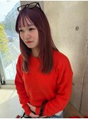 斜めバング/グレージュカラー/デザインカラー/シルキーベージュ