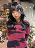 【ツヤ髪黒×くびれ巻き】#ダブルカラー#ワンカラー
