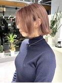 似合わせカット×ミルクティーピンク×切りっぱなしボブ17