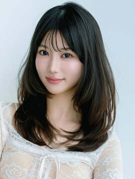 アグ ヘアー カート 稚内店(Agu hair qat) 《Agu hair》暗髪セミロング×レイヤーカット×シースルー