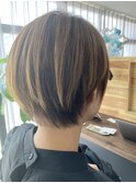 グレーカラー×大人ハイライトカラー