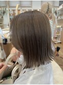 【ブリーチカラー】シアーグレージュ/グレージュ/切りっぱなし