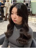 暗髪コテ巻き風パーマ韓国パーマプードルパーマ