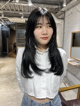 コフィー バイ メルト 吉祥寺(cofy by melt) 【中澤彩乃】インナーレイヤーカットロングブルーブラック透明感