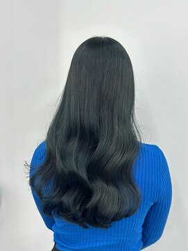 エゴ 池袋(EGO) ブルーブラック/ブリーチなしダブルカラー/透明感カラー/池袋