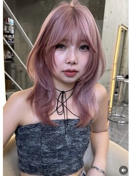 サイン 渋谷(SIGN) 韓国ヘアーハッシュカットレイヤーカットグレージュブリーチ無し