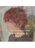 暖色パーマボルドーブリーチパーマショートブリーチパーマ