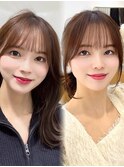 韓国風シースルーバング×ミディアムレイヤーくびれヘア10代20代