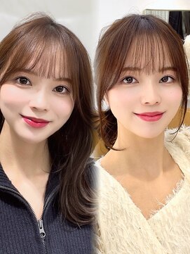 レイリー 原宿 表参道(Rayreee) 韓国風シースルーバング×ミディアムレイヤーくびれヘア10代20代