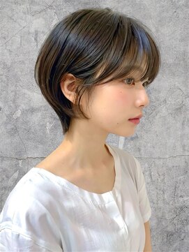 ウィールール 札幌店(WE RULE) 丸みショートボブ/耳かけ×暗髪