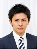 Haleブルーブラックニュアンスパーマスパイキーショートバーバー