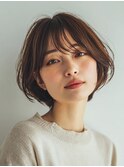 ピンクベージュ/アンブレラカラー/クールショート/前髪/大口子安