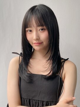 エトラ 渋谷店(etora) 小顔 前髪 レイヤーカット ダークブルー ワンホンヘイヤー "