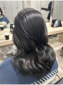 韓国ヘア髪質改善ブリーチなしダブルカラーオリーブブラック