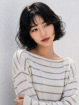 ノラ シブヤ(NORA)&nbsp;小顔ミディアムパーマミディアムデジタルパーマボブパーマ前髪