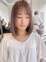 フィル 横浜(fil) ピンクベージュミディシースルー_美髪ピンクブラウン