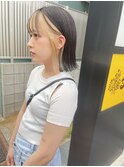 切りっぱなしボブ/インナーカラー/ホワイトベージュ