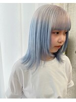ラニヘアサロン(lani hair salon) ホワイトシルバー×水色カラー