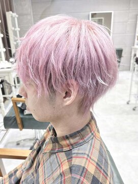 デイズ(days) ピンクカラーツーブロックマッシュショート ウルフハイライト