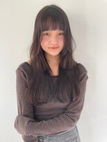 ヘアサロン ガリカ 表参道(hair salon Gallica)&nbsp;【SAKI】ナチュラルロングレイヤー/顔周りレイヤー/ぱっつん前髪