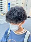 10代20代韓流☆ツイストパーマショートマッシュアッシュブラウン