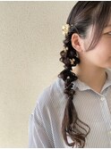 サイド編みおろしアレンジ