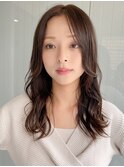小顔 フェミニンロング メルティーカラー 似合わせカット"