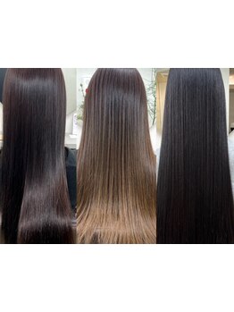 あらゆる髪のお悩み解決。トリートメント効果が高い厳選された薬剤で、感動の艶＆手触りへ導きます。