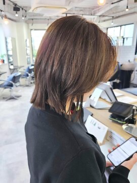 エイス 梅田 中津(Ace) 切りっぱなしボブ　マロンカラー