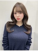 横浜韓国レイヤーカットくびれヘアオリーブベージュ