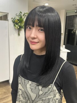 ヴィヴィ(VIVIE) 黒髪質改善ストレートブルーブラック小顔前髪オリーブグレー