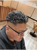 極道パーマ＋ホワイトメッシュ