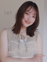 タス(tas) 抜け感ミディアムレイヤー/チョコレートカラー