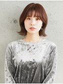 ゆるふわミディアム/ハッシュカット/ベージュ/韓国レイヤー