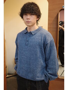 エディ(Edy) メンズマッシュウルフ波巻きパーマスペインカールカーリーパーマ