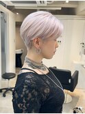ベリーショートハイトーン大人ショートツーブロック40代