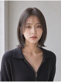 船橋駅暗め寒色グレージュレイヤーストレートボブ透明感カラー