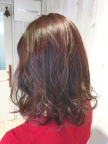 ギャレット 新宿店(Garret)&nbsp;コーラルピンク/ピンクブラウン/コテ巻き/20代30代40代50代60代