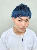 SOLセンター南/オーシャンブルー/ブリーチカラー/ツーブロック!