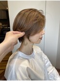 大人可愛いひし形ハンサムショートボブ前下がり