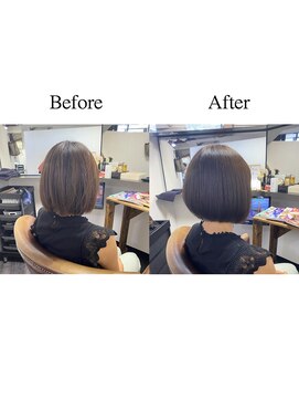 カミケン 方木田店(kamiken.) 女性らしい丸みシルエット大人ボブさらツヤ【カミケン方木田店】