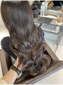 イメチェンハッシュカットフルバング似合わせレッドブラウン