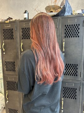 アチーブ ヘア デザイン(achieve hair design) バレーヤージュデザインカラーピンクベージュハイトーンゆるふわ